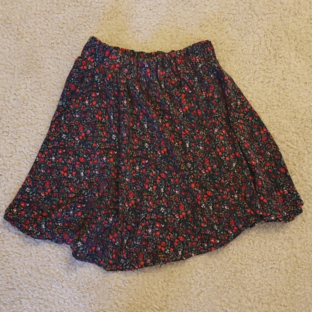 Black floral skirt